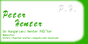 peter henter business card